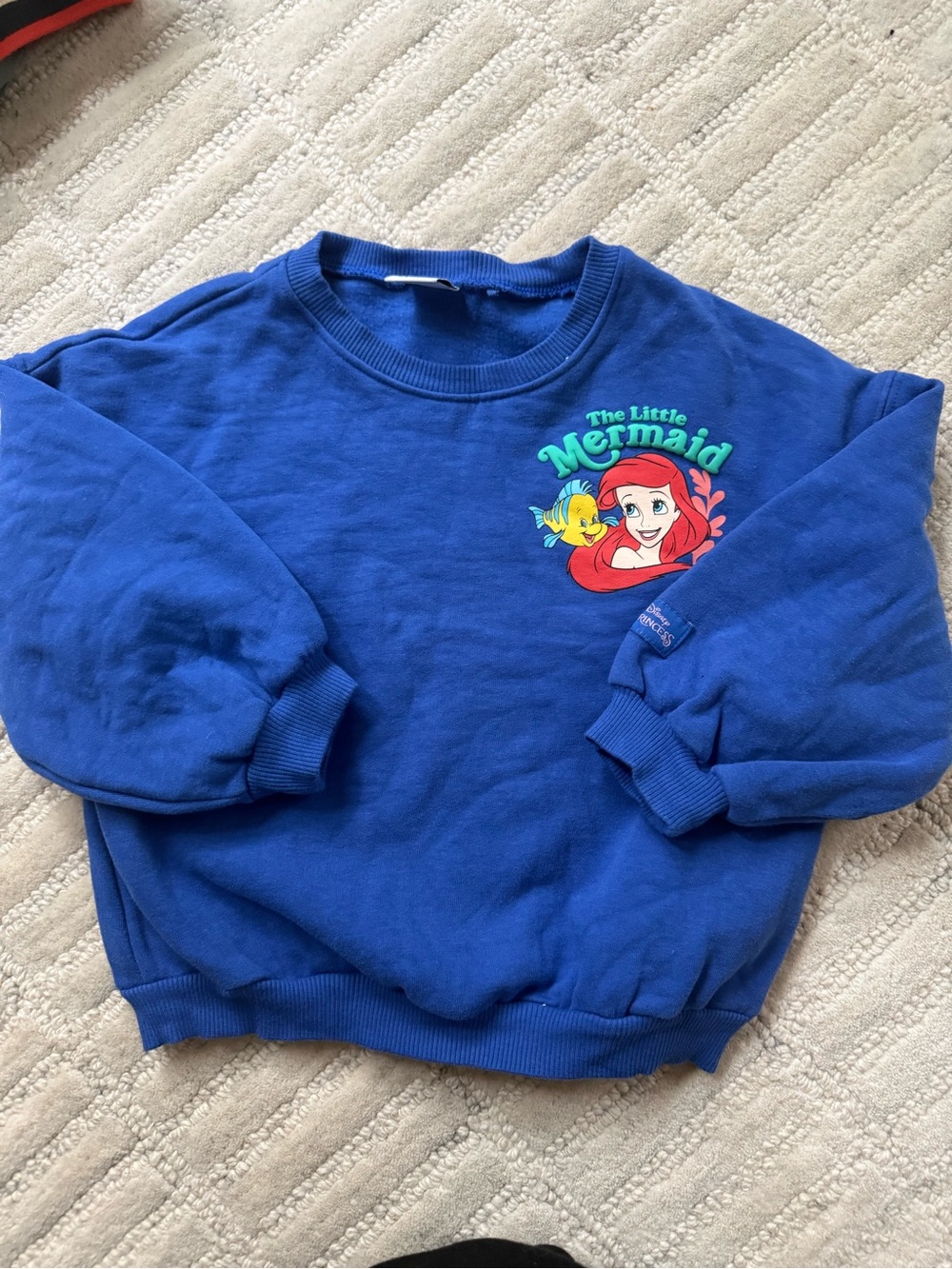 Next Direct The Little Mermaid Royal Blue Sweatshirt with Red and Teal Graphic